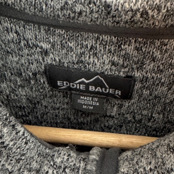 Eddie Bauer Men's Quarter-Zip Sweater Gray Melange Zip-Up Size M - Picture 4 of 7